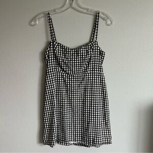 John Galt Women’s Small Black And White Gingham Mini Dress